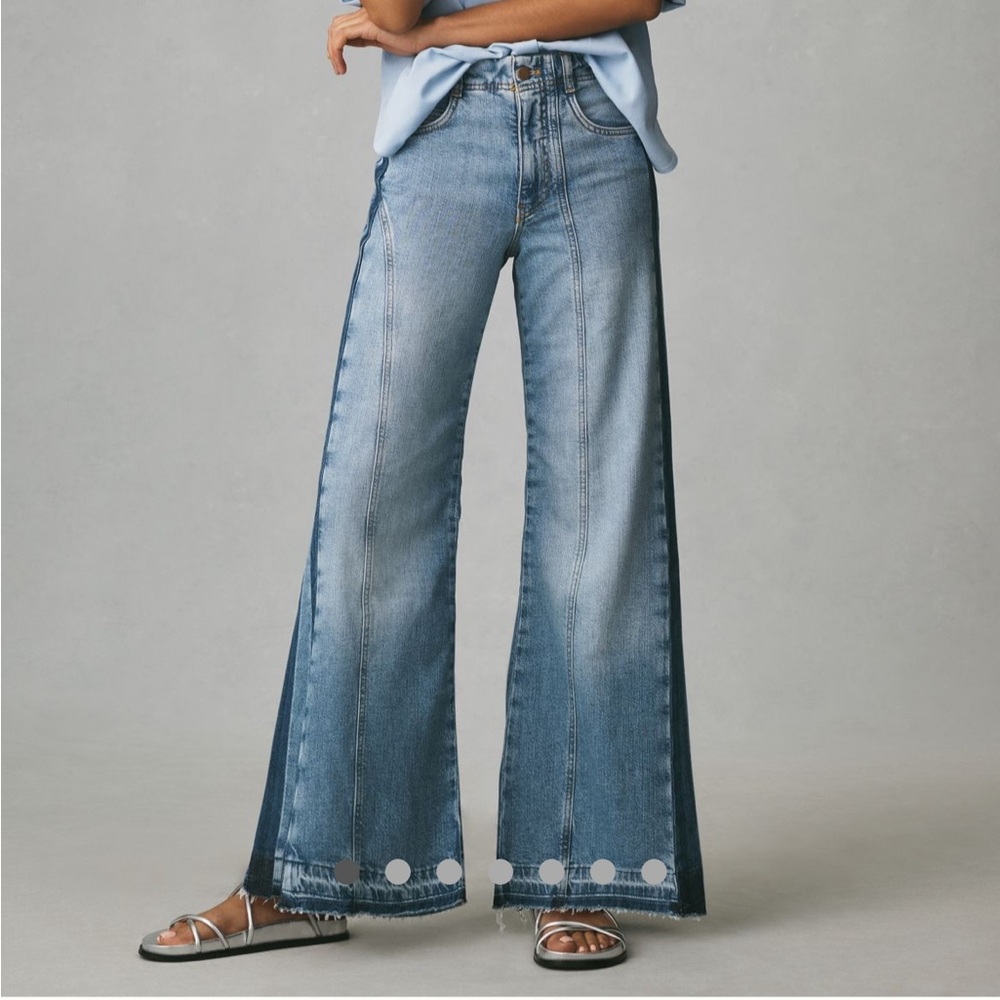 The Adi mid rise frayed relaxed flare Jean by Pilcro